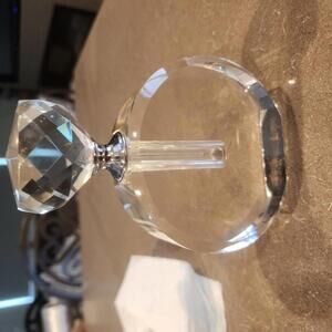 Clear Crystal Round Perfume Bottle 6'' High - heavy quality